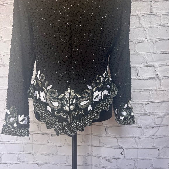 Drapers&damons sequin beaded silk evening top back zipper size PS - Picture 3 of 7